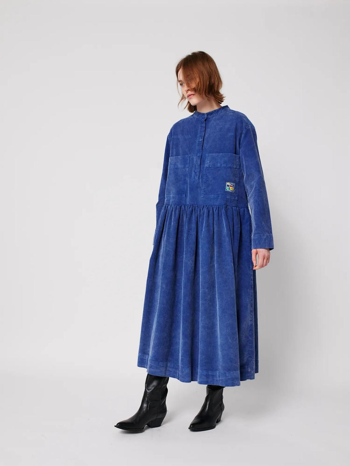 보보쇼즈 코듀로이 오가닉코튼 블루 미디 원피스 B225AD053 ONE COLOR - 상세 이미지 2