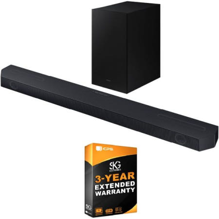 [해외]삼성 HW-Q600C Q 시리즈 3.1.2ch 무선 돌비 애트모스 사운드바(Q-심포니 포함). HW-Q600C/ZA (2024 모델) + 3년 연장 보증