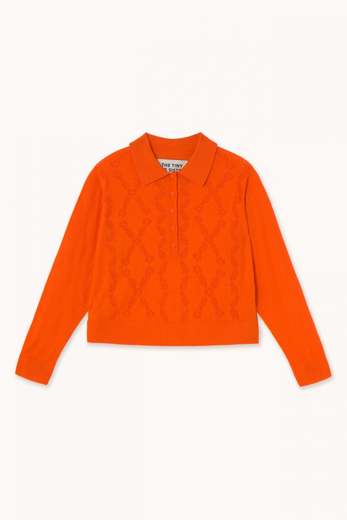 타이니코튼 오렌지 케이블 니트 크롭 스웨터 AW25-681J08 ONE COLOR - 상품 이미지