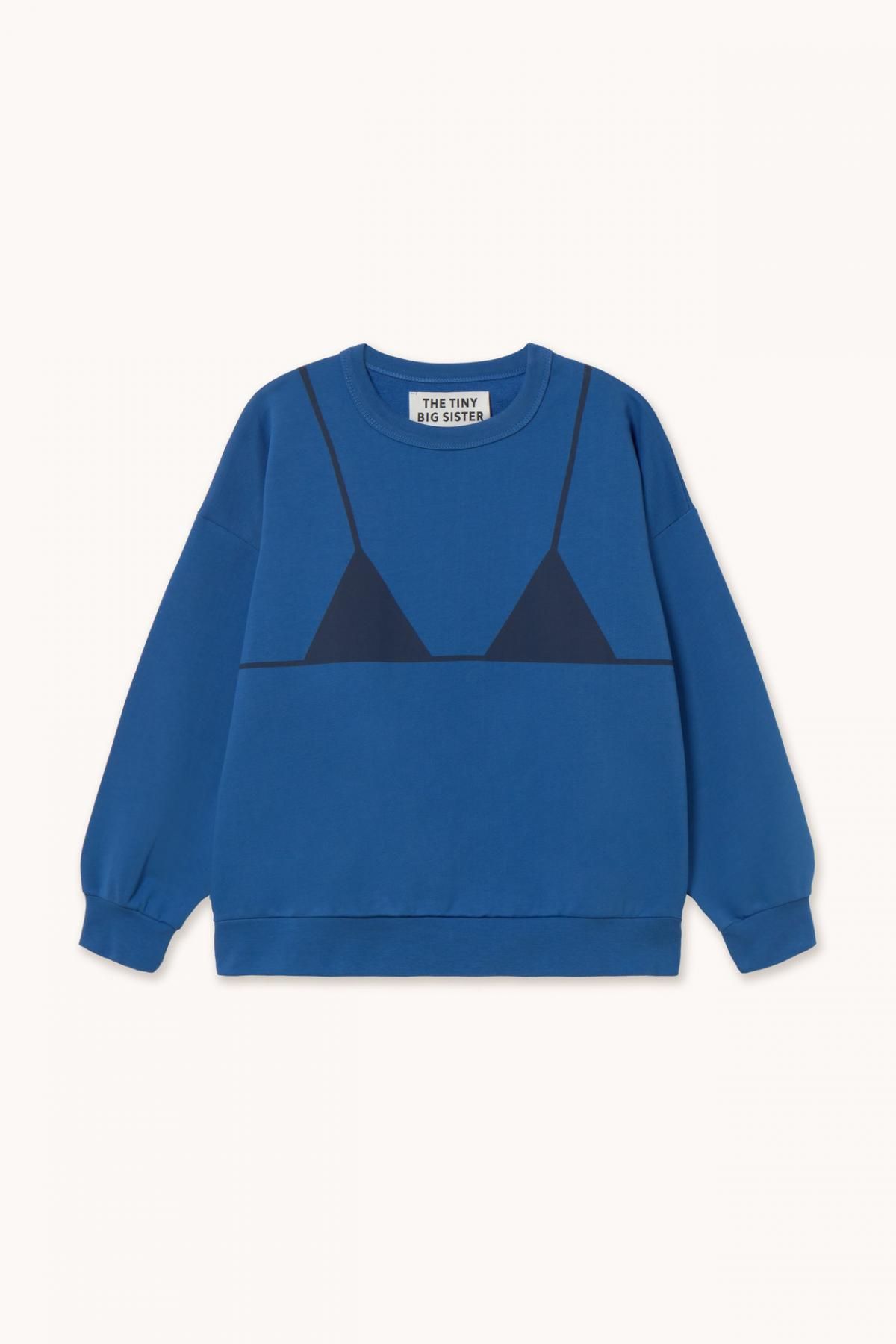 타이니코튼 다크 블루 브라 프린트 맨투맨 AW25-789S02 ONE COLOR - 상품 이미지