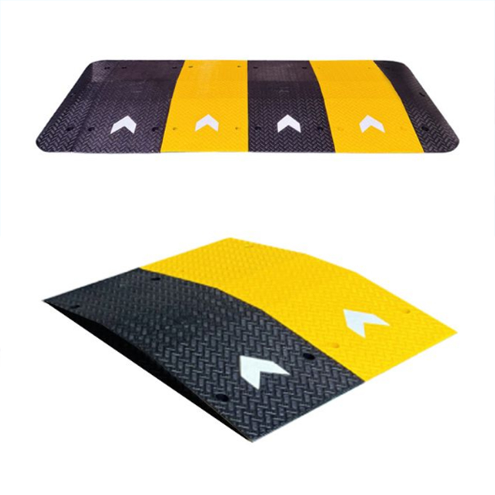 과속 방지턱 조립식 1000mm 합성 고무 도로 용품 안전 경사로 발판 주차장 차량 경사 - 상품 이미지
