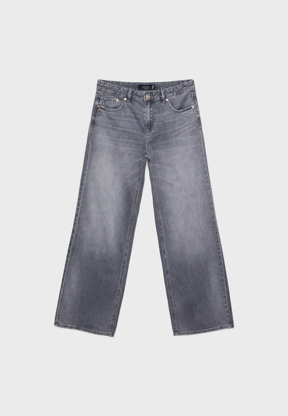 스트라디바리우스 트렌디 데님 로우 와이드핏 청바지 1441/620 GREY DENIM WASH - 상세 이미지 2