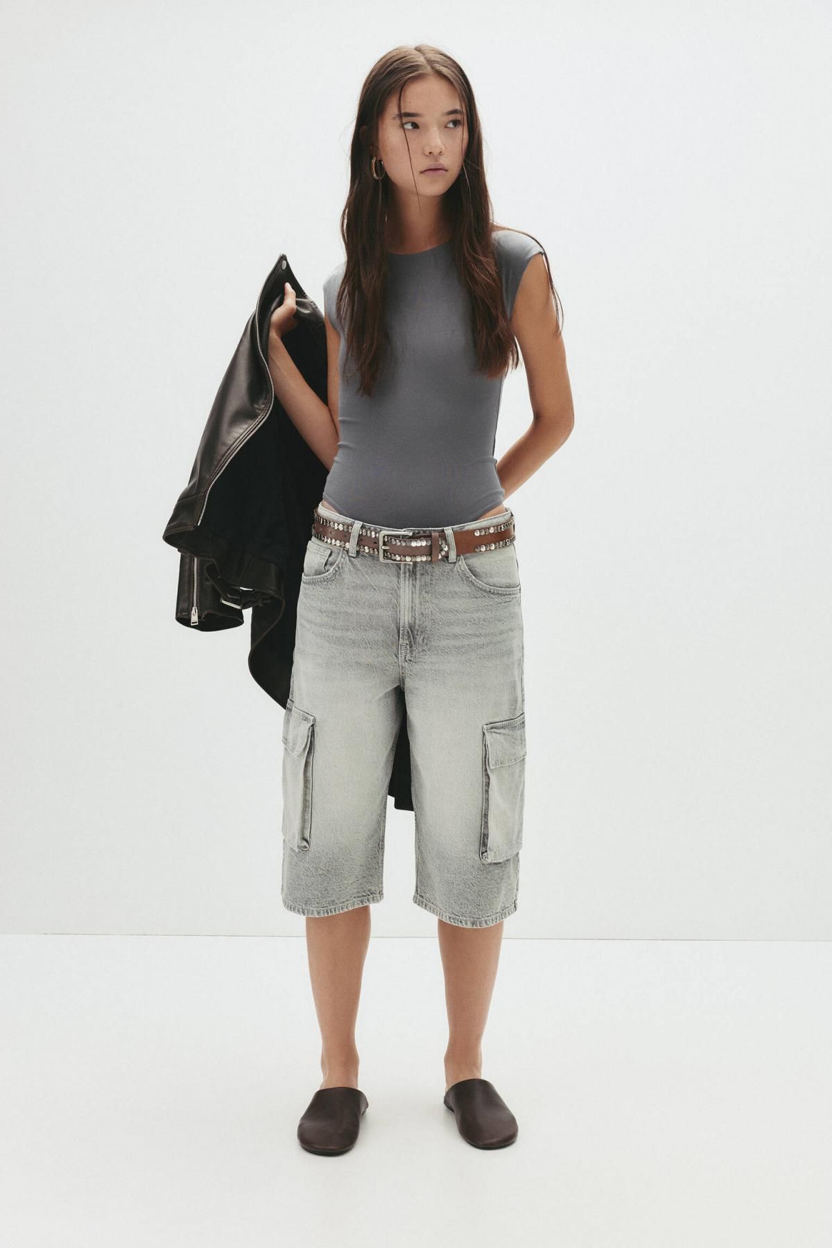 풀앤베어 베이직 라운드넥 숏슬리브 바디수트 7152/349 MEDIUM GREY - 상세 이미지 5