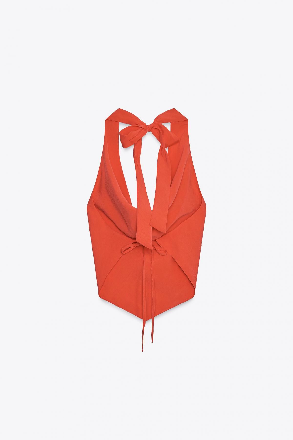 자라 드레이프 민소매 홀터넥 탑 4661/170 RED / CORAL - 상세 이미지 5
