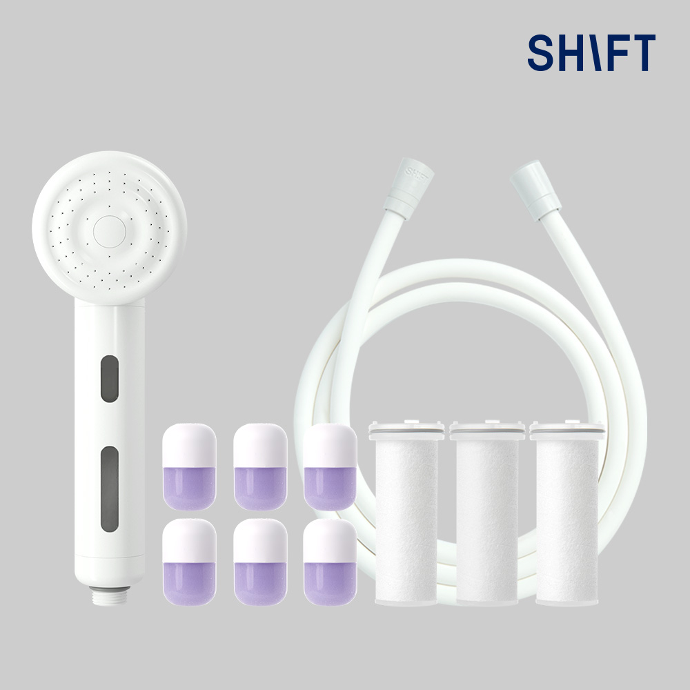 시프트 아로마 캡슐샤워기 올인원세트 (샤워기[컬러6종택1] + 필터3개 + 캡슐6개 + 호스)