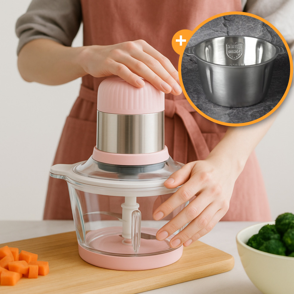 키친아트 전동다지기 마늘믹서기 야채분쇄기 유리초퍼