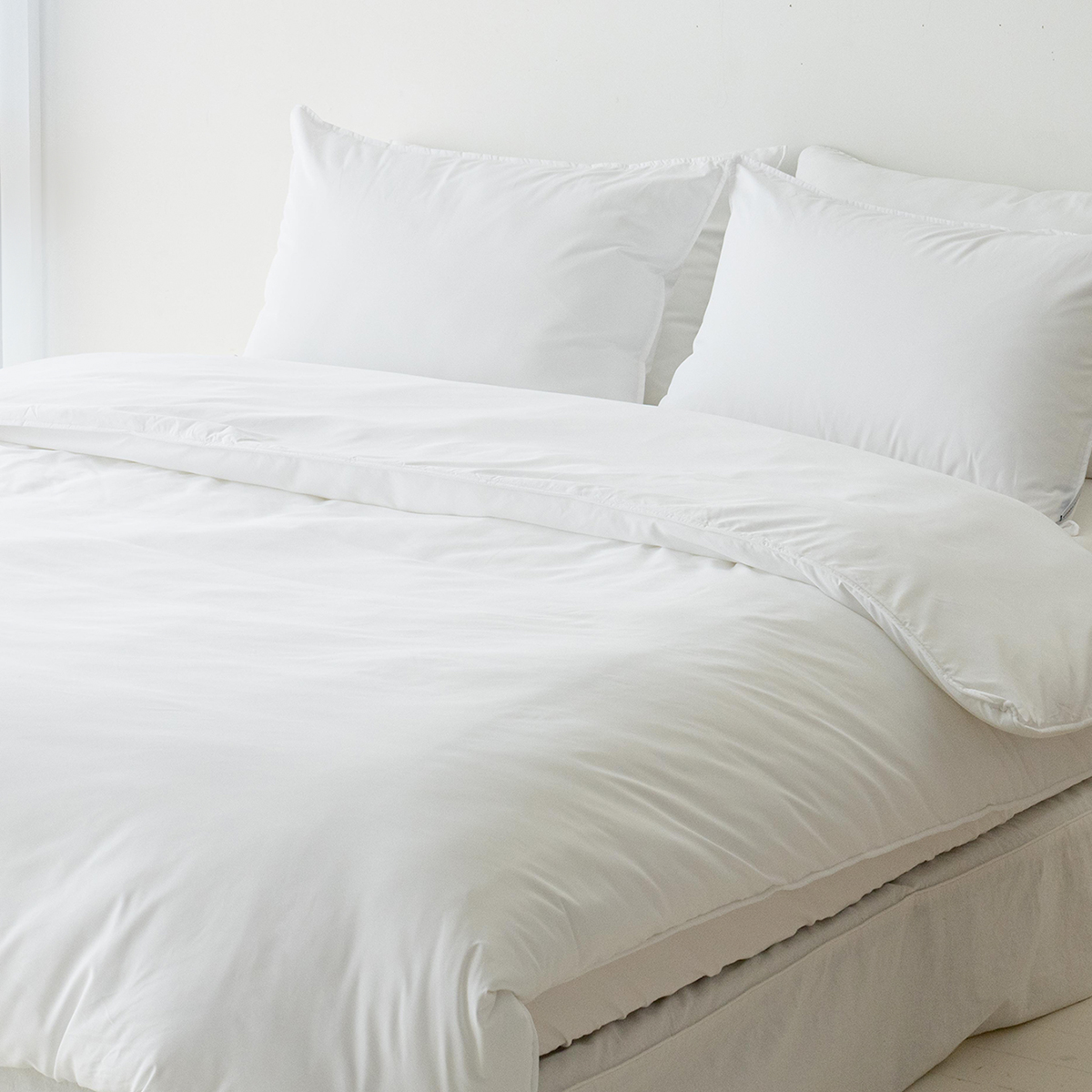 모닝 호텔침구 1인가구 자취방 보들보들 바스락 알러지케어 사계절 이불세트 화이트, LK(라지킹)