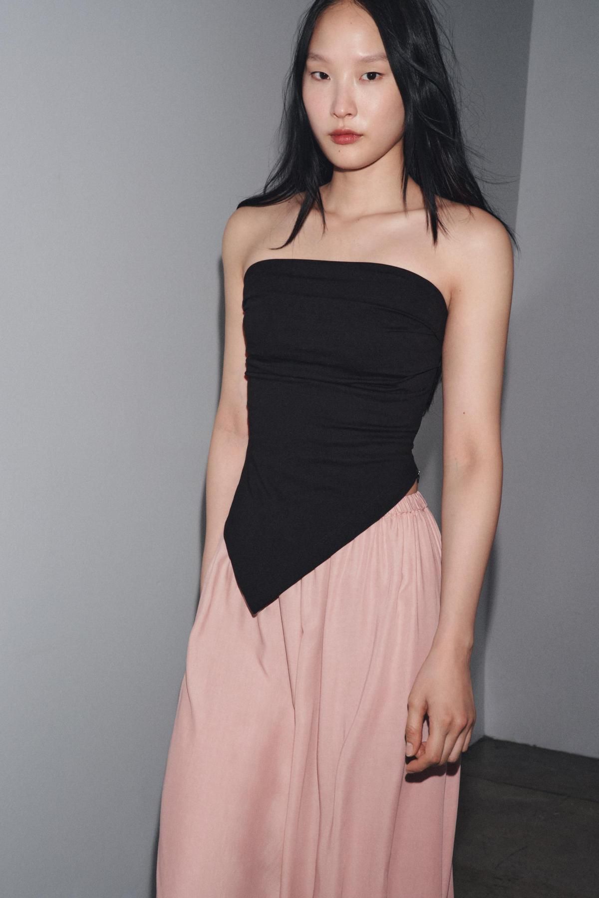자라 블랙 언밸런스 오프숄더 탑 2335/630 BLACK - 상세 이미지 3