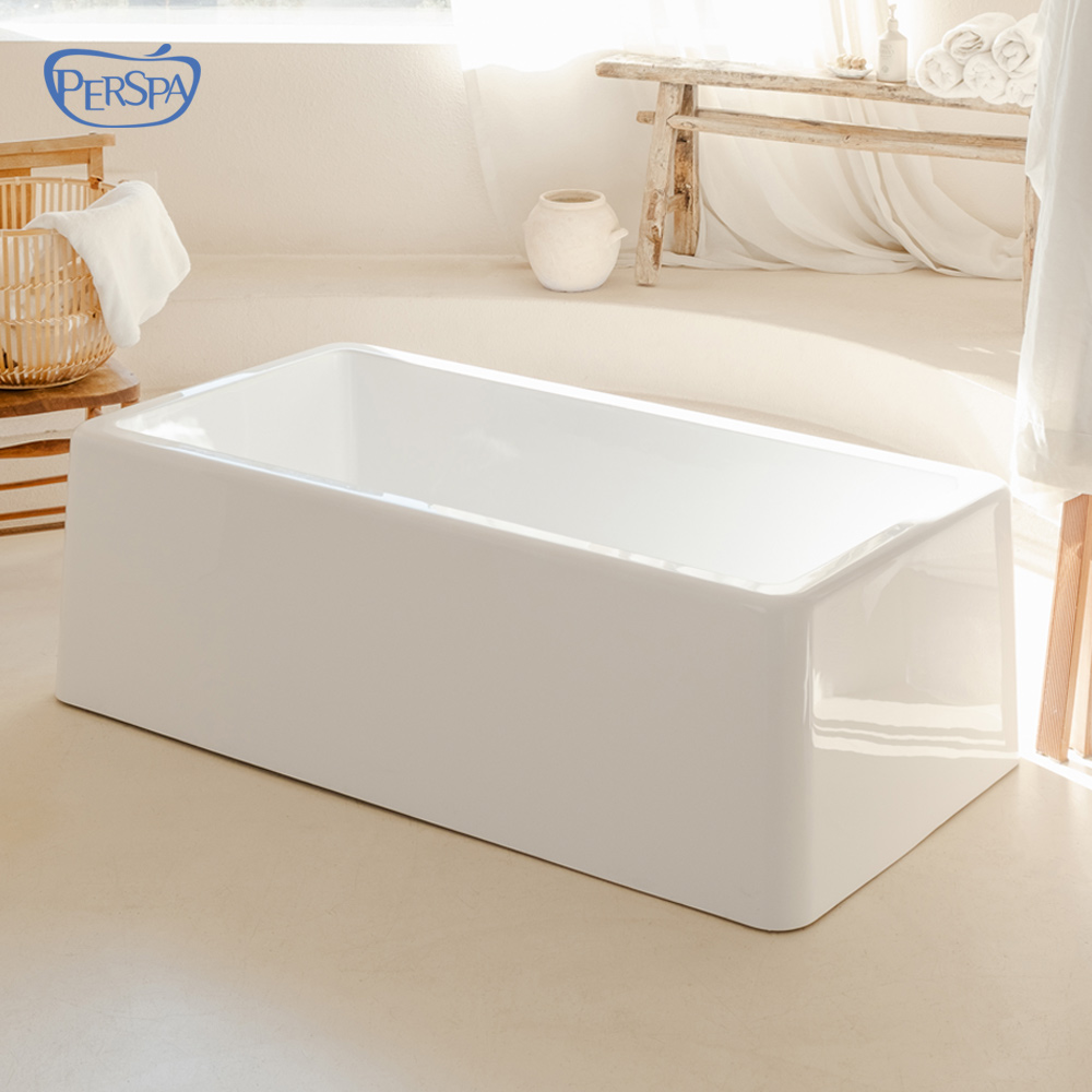 [덮개포함] 퍼스파 솔리드 아크릴 이동식욕조 1인용 1200 반신욕 프리스탠딩 일체형 욕조