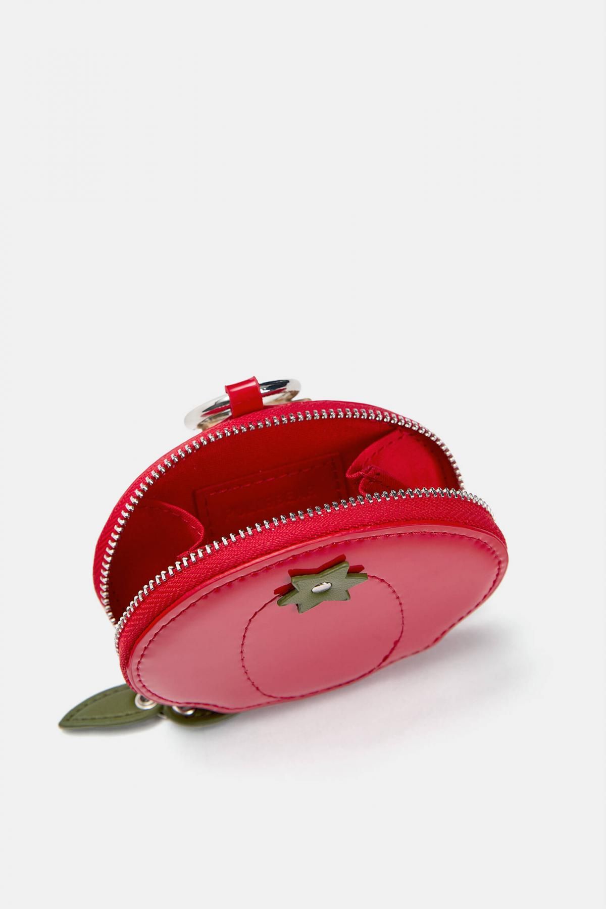 풀앤베어 토마토 디자인 미니 키링 참 지갑 4158/640 RED - 상세 이미지 4