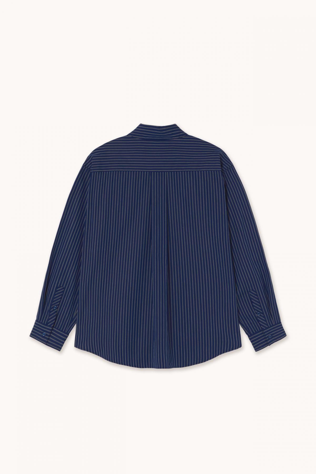 타이니코튼 스트라이프 네이비 릴렉스핏 롱슬리브 셔츠 AW25-621S02 ONE COLOR - 상세 이미지 2