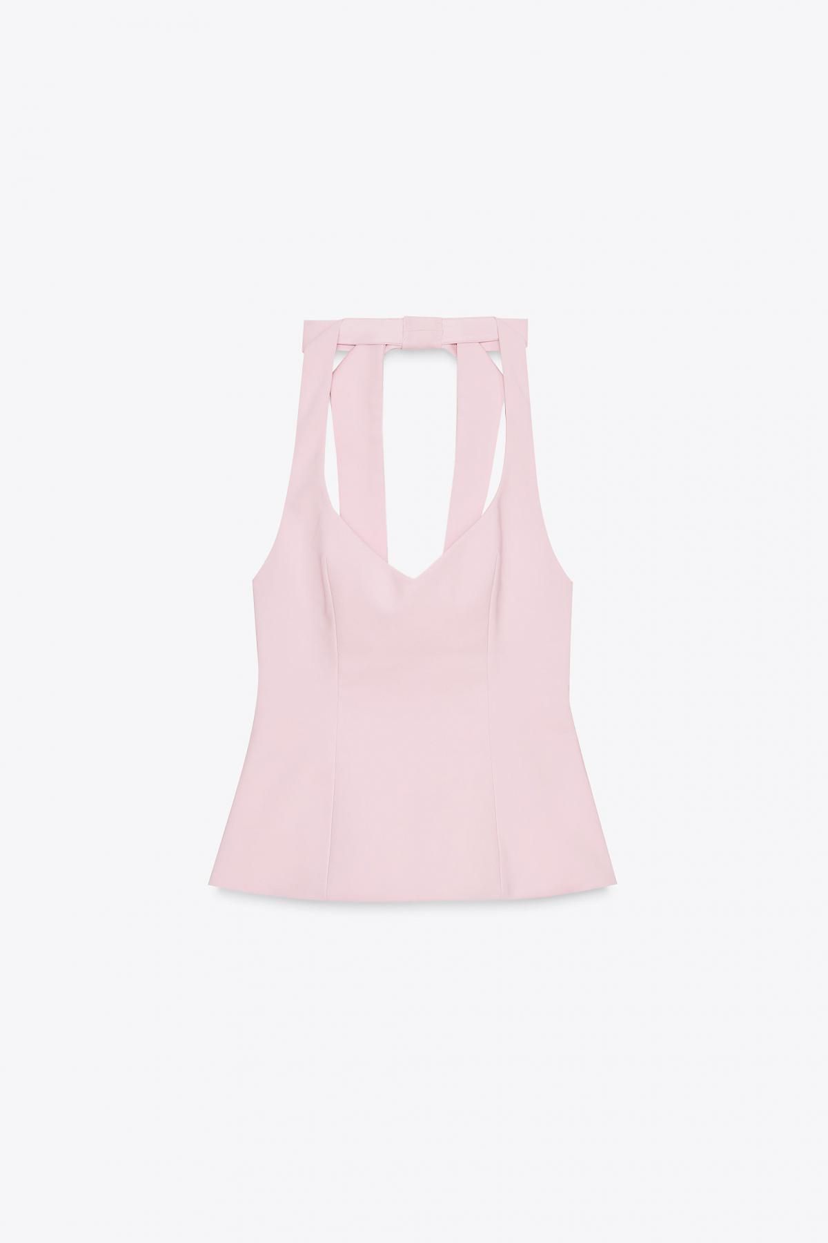 자라 백리본 홀터넥 민소매 탑 7966/889 PASTEL PINK - 메인 이미지