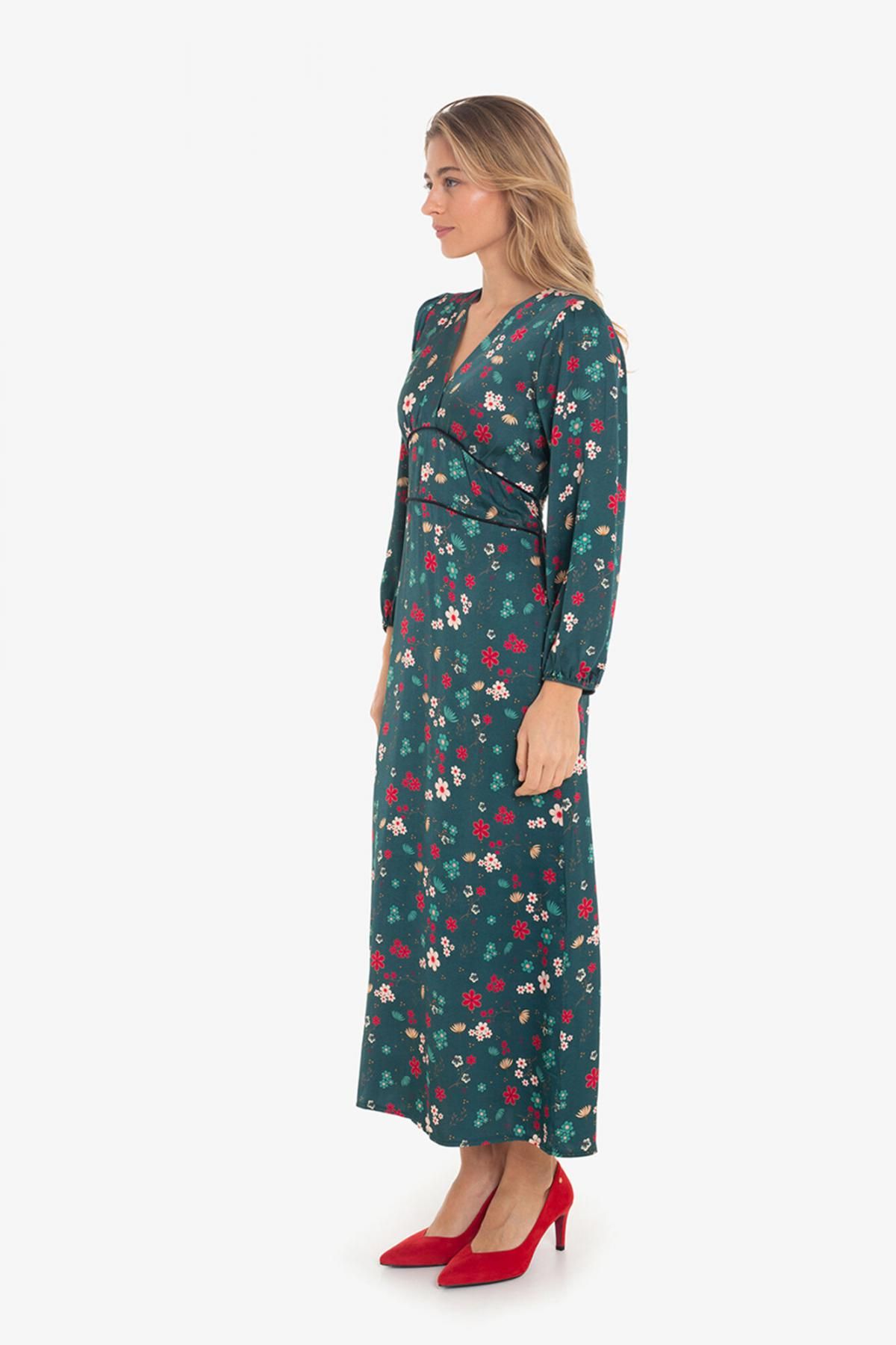 쿠플레 플라워패턴 브이넥 롱 원피스 6442280 MULTICOLOR - 상세 이미지 3