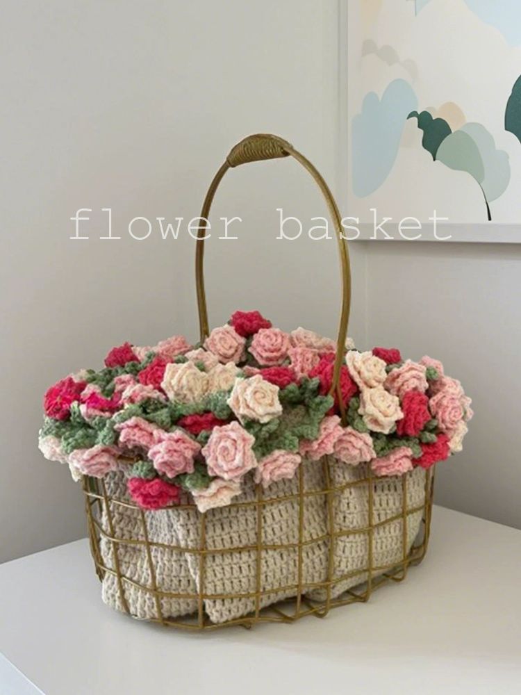 꽃다발블랭킷 DIY 꽃다발이되는담요 뜨게꽃 유모차덮개 눈5+몽4 핑크복숭아 사이즈약100cm - 상세 이미지 3