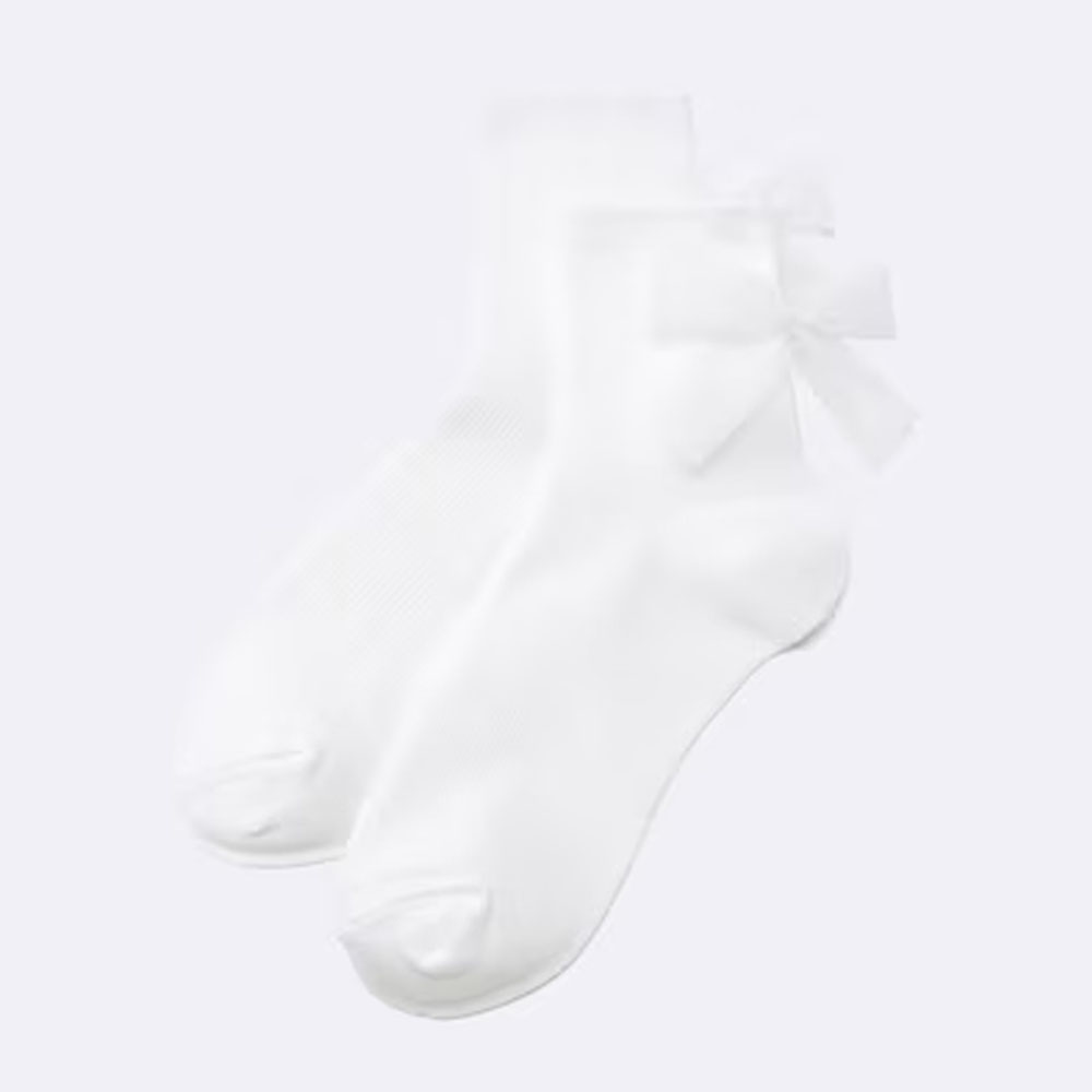 지유 발목 양말 튤 리본 중목 358402 - 상세 이미지 4