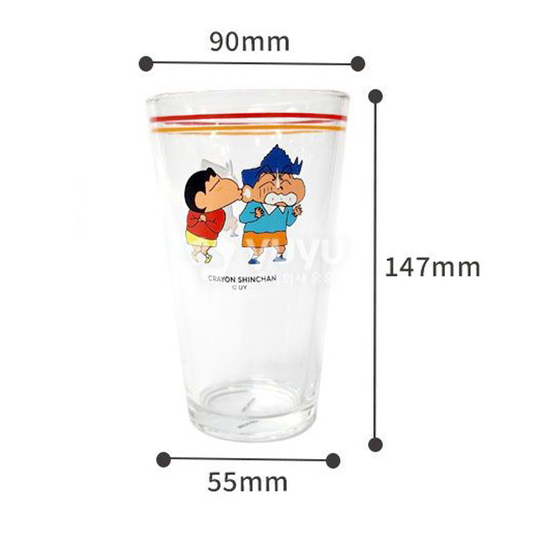 짱구 레트로 홈카페 유리컵 아이스아메리카노 냉커피 맥주잔 대용량 에이드 잔 500ml - 상세 이미지 5