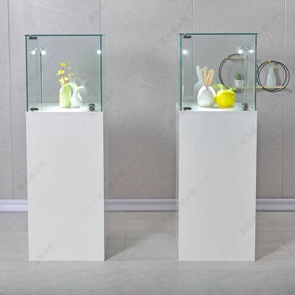 골동품 전시용 쇼케이스 유리 장식장 문화재 박물관 화이트 40x40x120cm - 상세 이미지 5