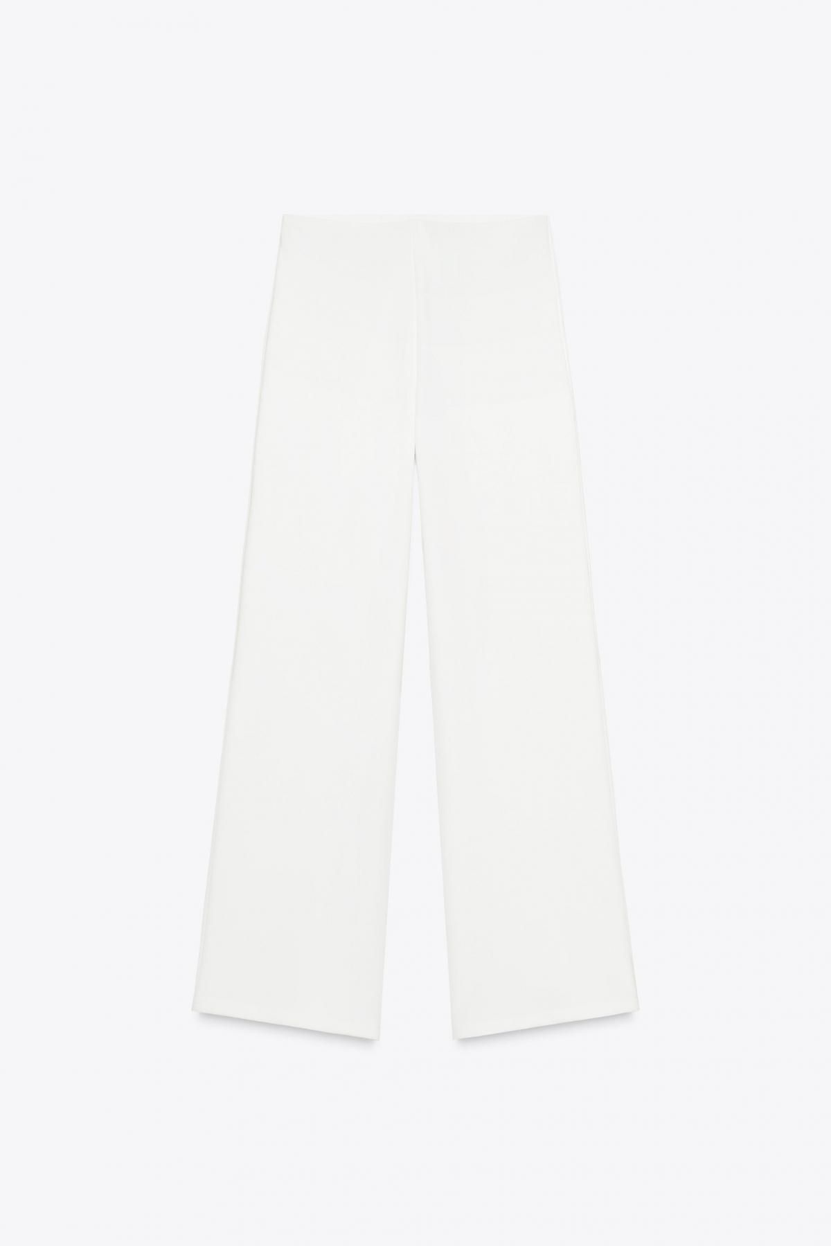 자라 하이웨이스트 와이드 트윌 팬츠 5067/153 OYSTER-WHITE - 상세 이미지 5
