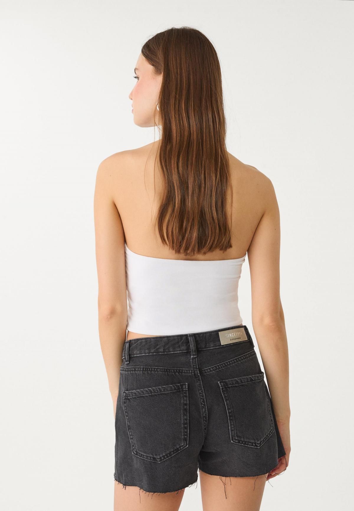 스트라디바리우스 글리터 데님 하이웨이스트 숏팬츠 1259/448 BLACK DENIM RINSE WASH - 상세 이미지 4