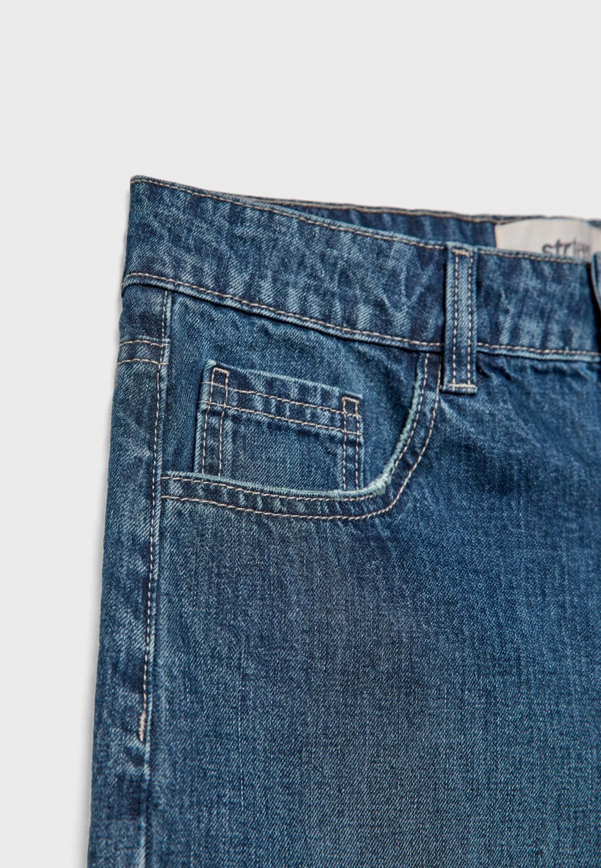 스트라디바리우스 데님 롤업 미드라이즈 반바지 7437/280 LIGHT GREY DENIM WASH - 상세 이미지 3