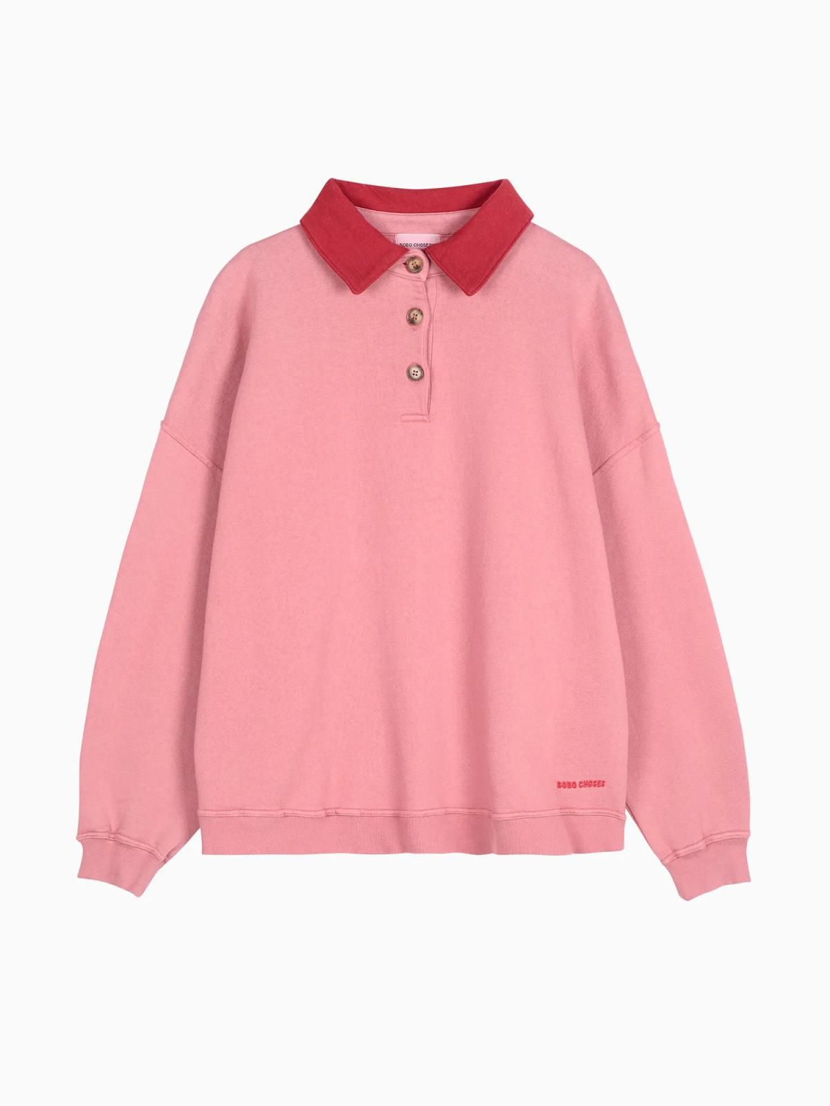보보쇼즈 오버핏 컬러블록 폴로 스웨트셔츠 B225AD020 ONE COLOR - 상품 이미지