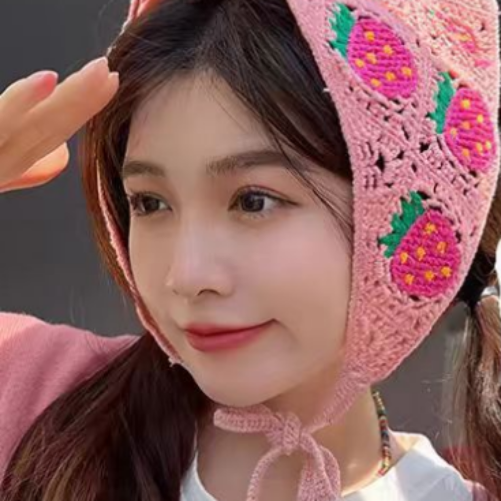 예쁜 여성 삼각두건 반다나 스카프 헤어 여름 레이스 꽃무늬 페이즐리 페션 요리 플라워 실내 - 상세 이미지 3