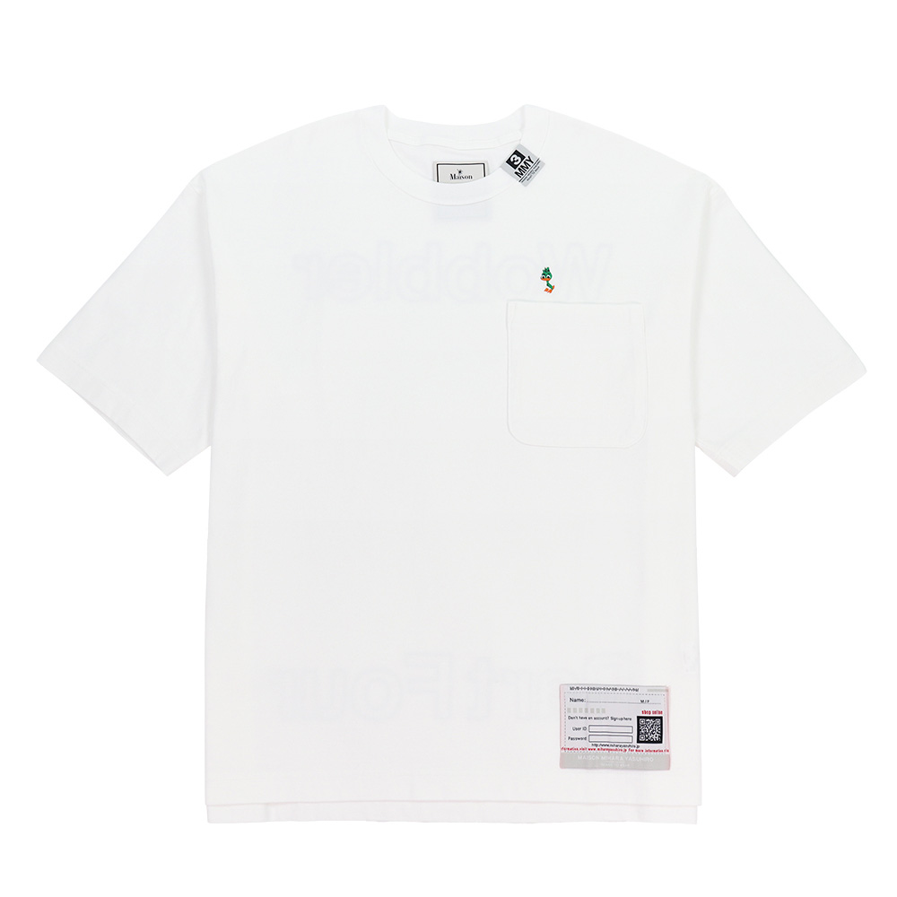 미하라 야스히로 남성 DUCK 자수 반팔 티셔츠 A13TS631 WHITE - 상품 이미지