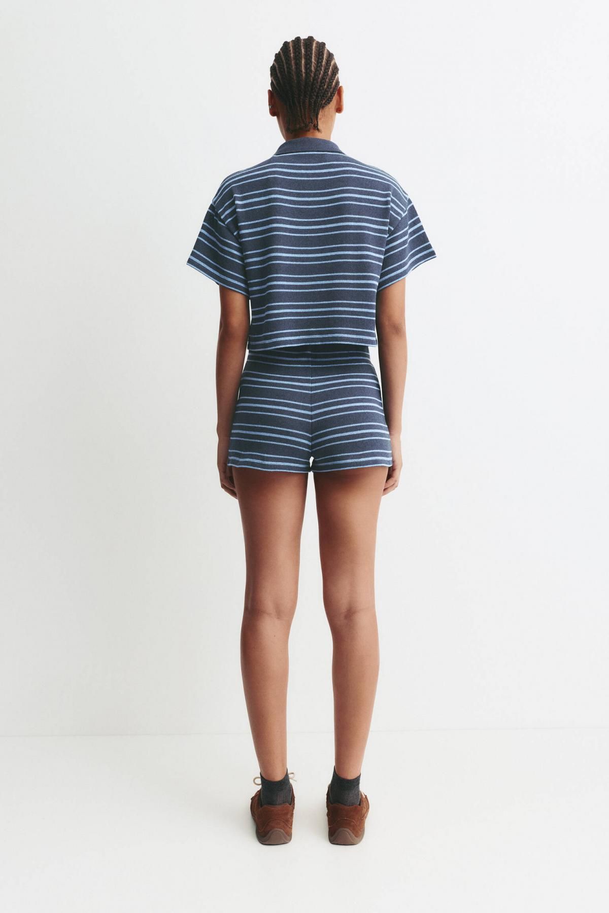 풀앤베어 스트라이프 반팔 니트 폴로 셔츠 7550/360 NAVY - 상세 이미지 4