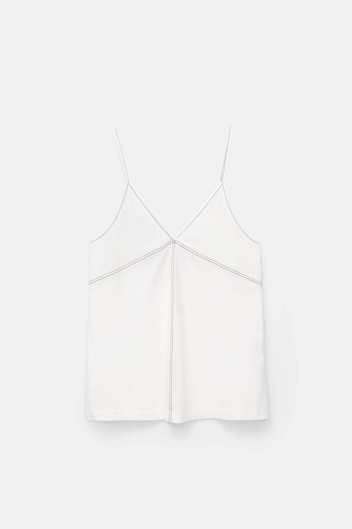 풀앤베어 미니멀 스티치 스트래피 탑 7150/378 WHITE - 메인 이미지