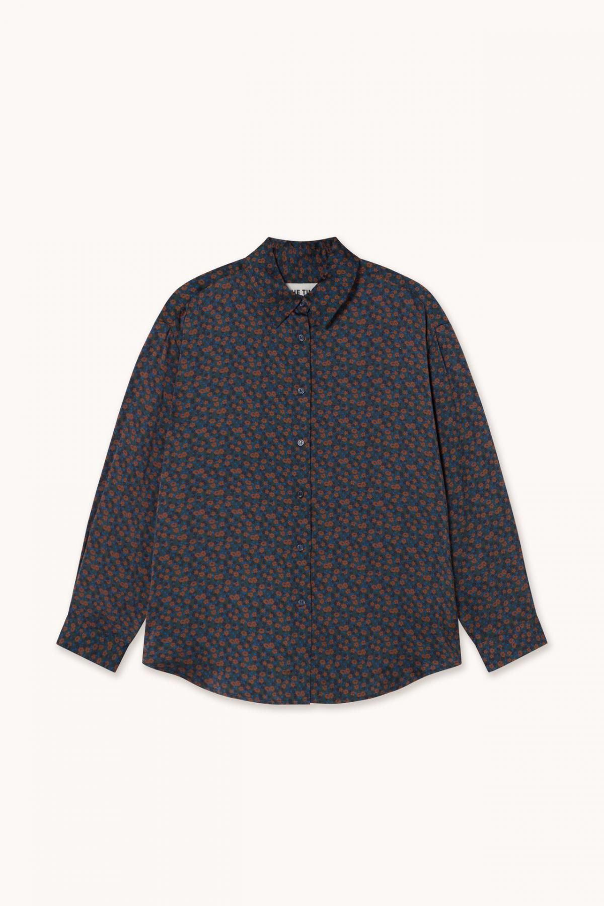 타이니코튼 플라워 패턴 네이비 긴팔 셔츠 AW25-607L16 AZUL MARINO CLARO - 상품 이미지