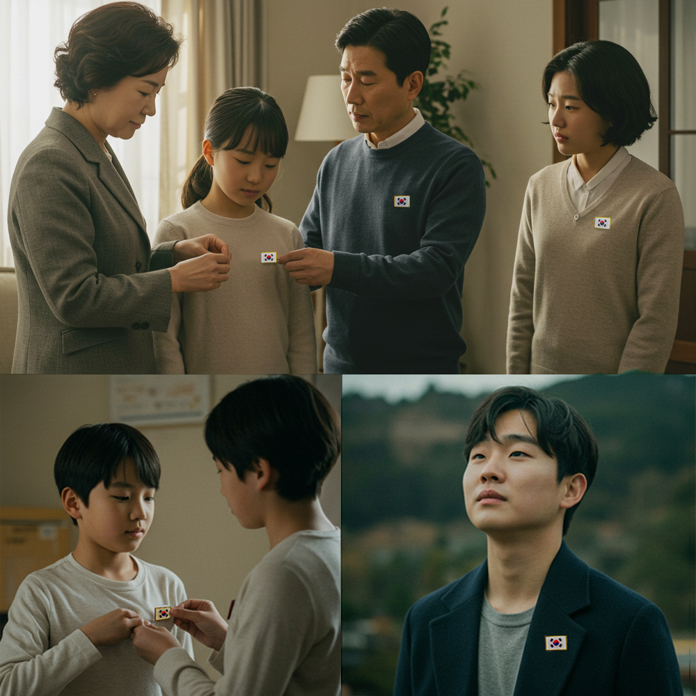 작지만강한울림 태극기 뱃지 뺏지 금속 - 상품 이미지