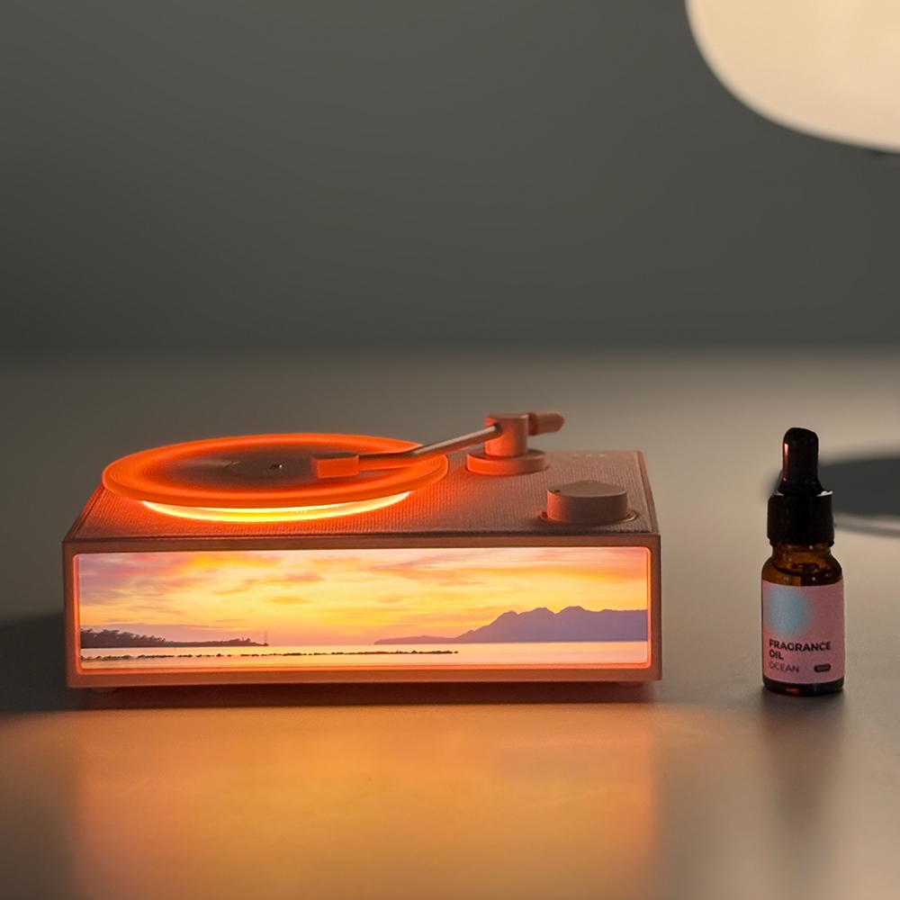 오아 디퓨저 턴테이블스피커 무선 블루투스 아로마 LP 감성 힐링 인테리어 무드등 집들이선물 - 상세 이미지 2