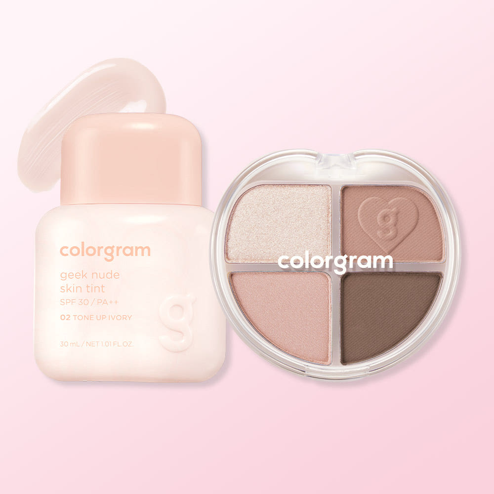 [SET] 컬러그램 긱 누드 스킨 틴트 30ml + 틴토리 아이팔레트 4g 2종 세트 / SPF 30 PA++