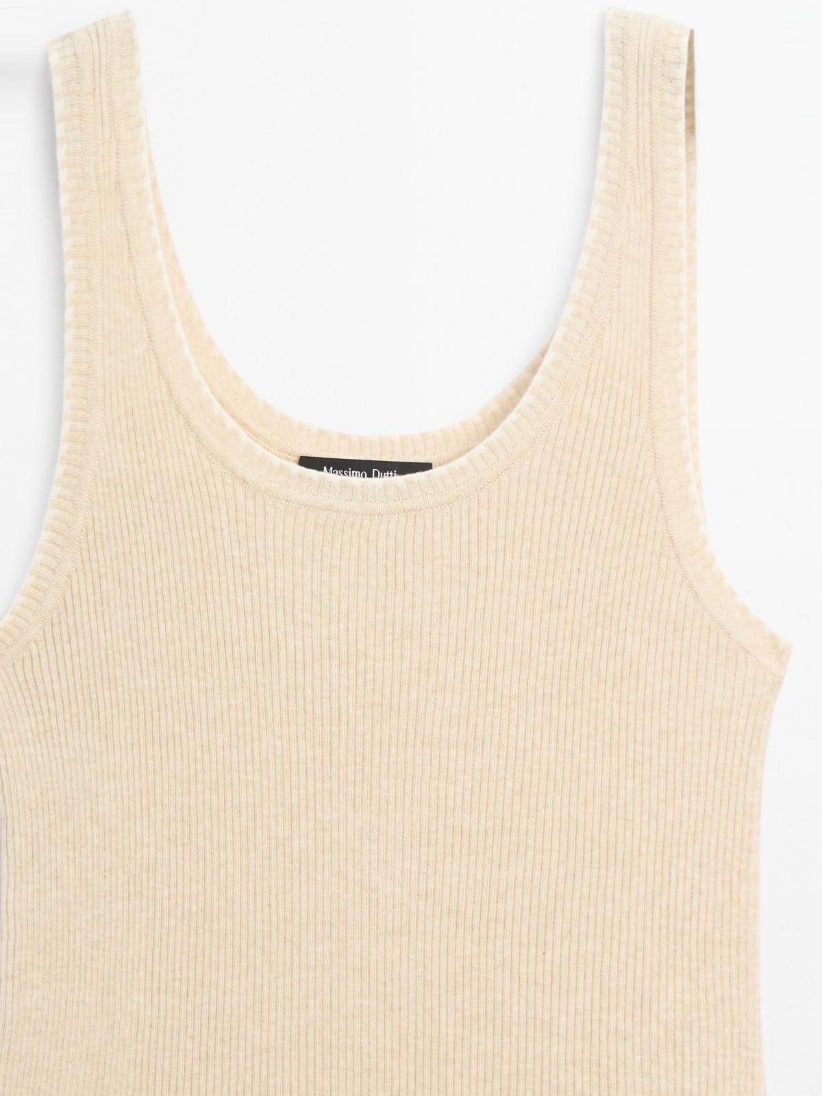 마시모두띠 100 코튼 골지 민소매 탑 6839/941 BEIGE MARL - 상세 이미지 5