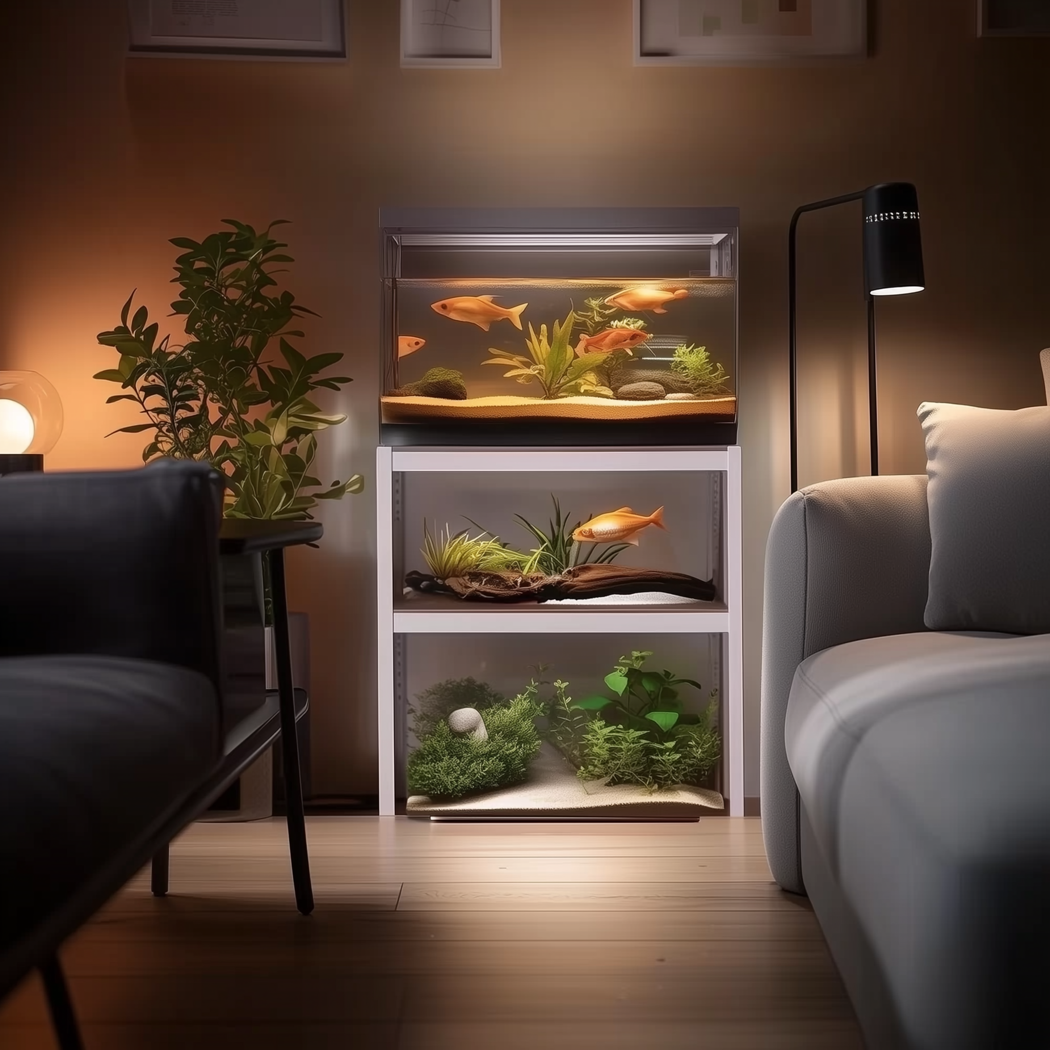 어항선반 축양장 받침 12T합판 다이 철제 수조 2단 30큐브 수족관 홈던트 300300750