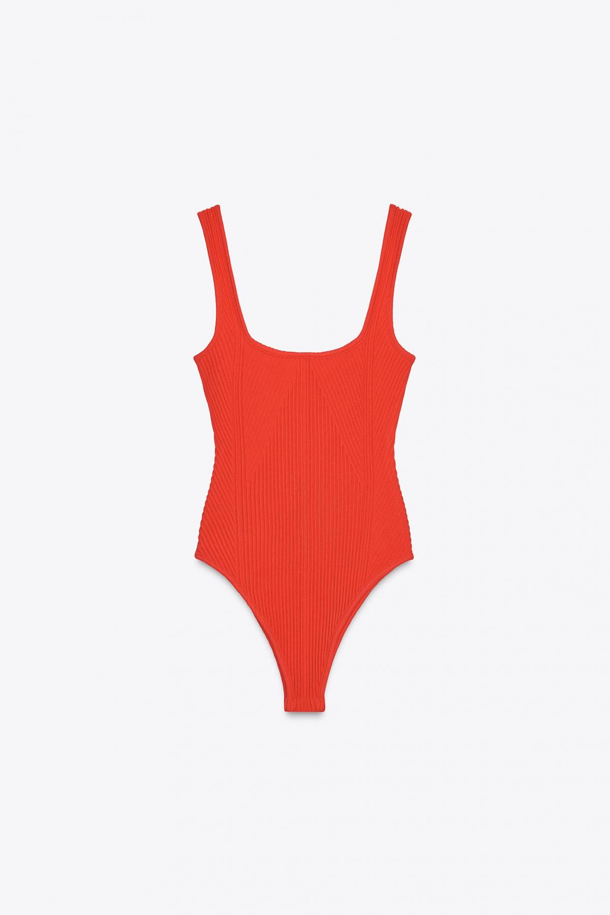 자라 텍스처 스트랩 바디수트 5063/346 RED - 메인 이미지