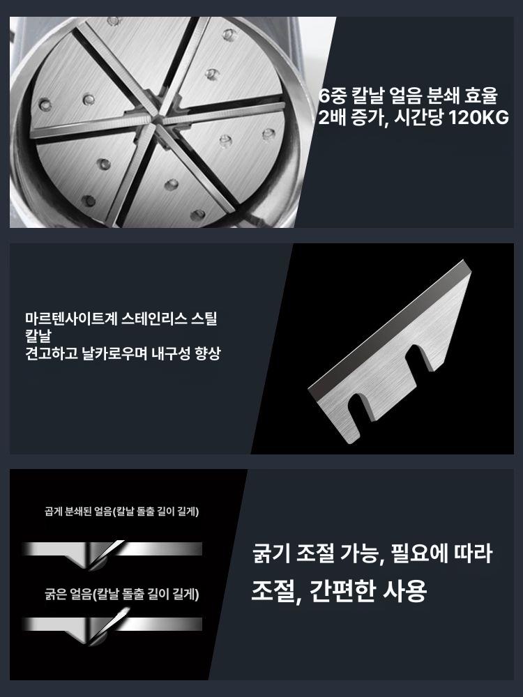 빙수기계 업소용 얼음 팥빙수 만들기 카페 오렌지 눈꽃 모던그레이 4날 + 세밀얼음추천 + 강화모터 + 호화선물포함 최고급 - 상세 이미지 3