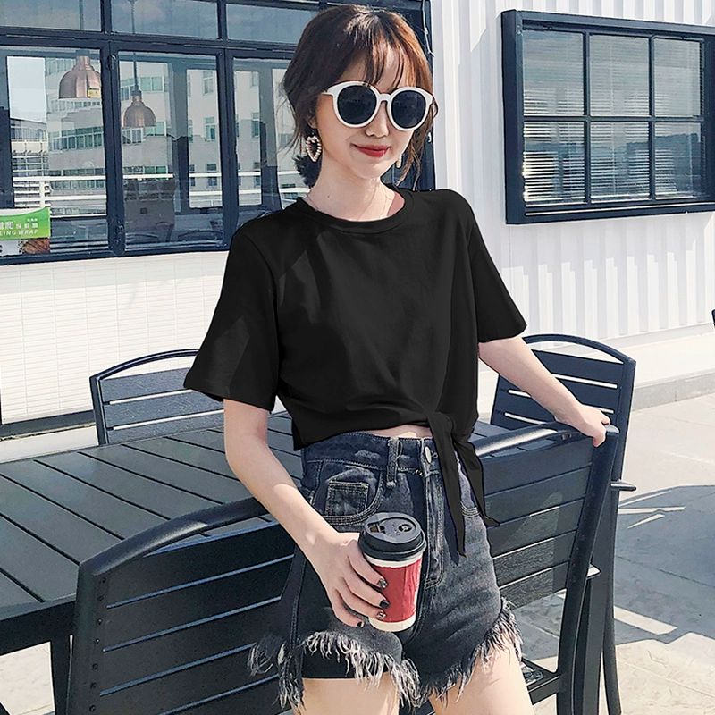 반팔 티셔츠 코디 시원한 오버핏 브이넥 클래식 블랙 라운드넥 - 상세 이미지 3