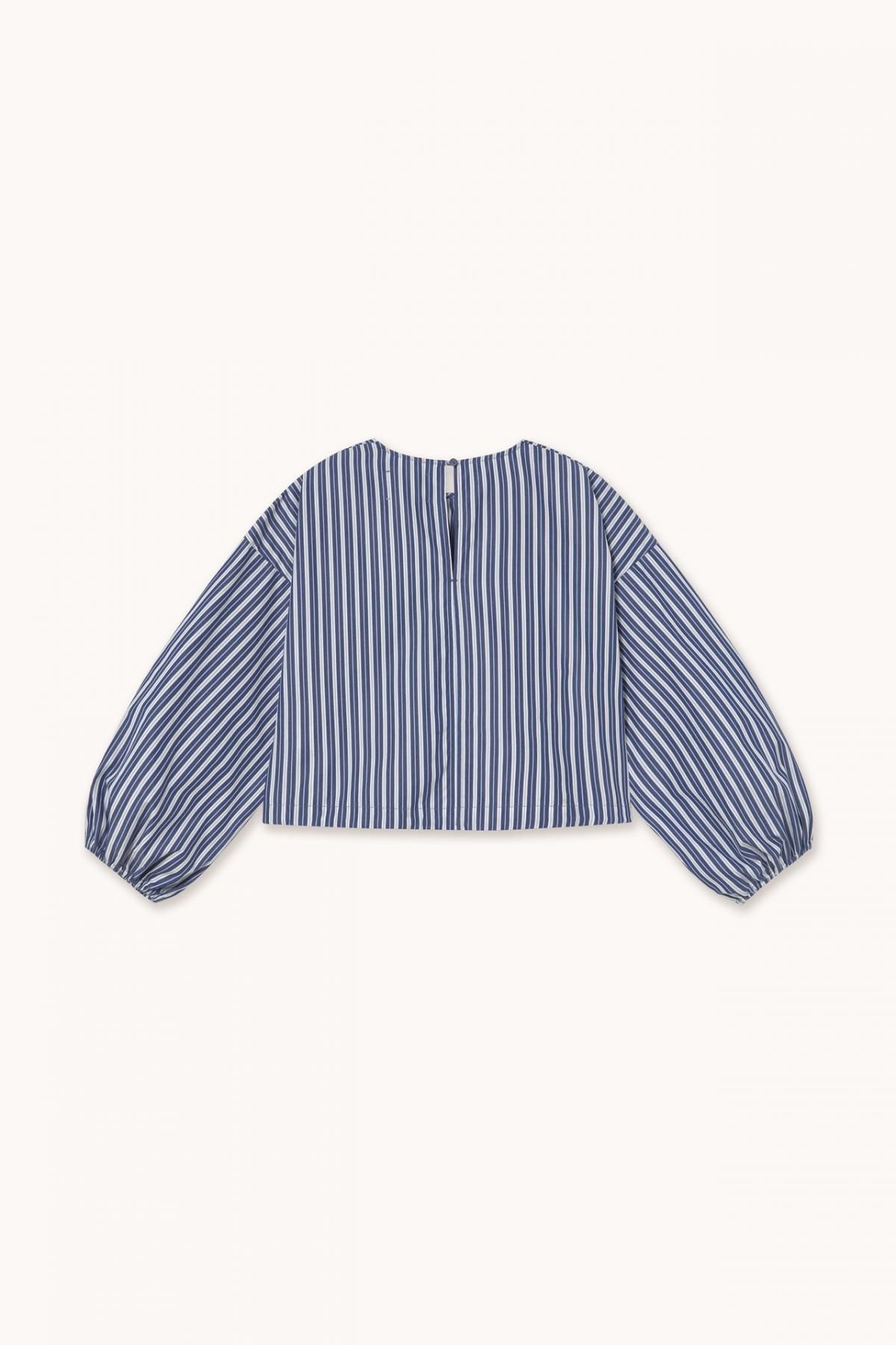 타이니코튼 네이비 스트라이프 퍼프소매 크롭 블라우스 AW25-623L16 ONE COLOR - 상세 이미지 2