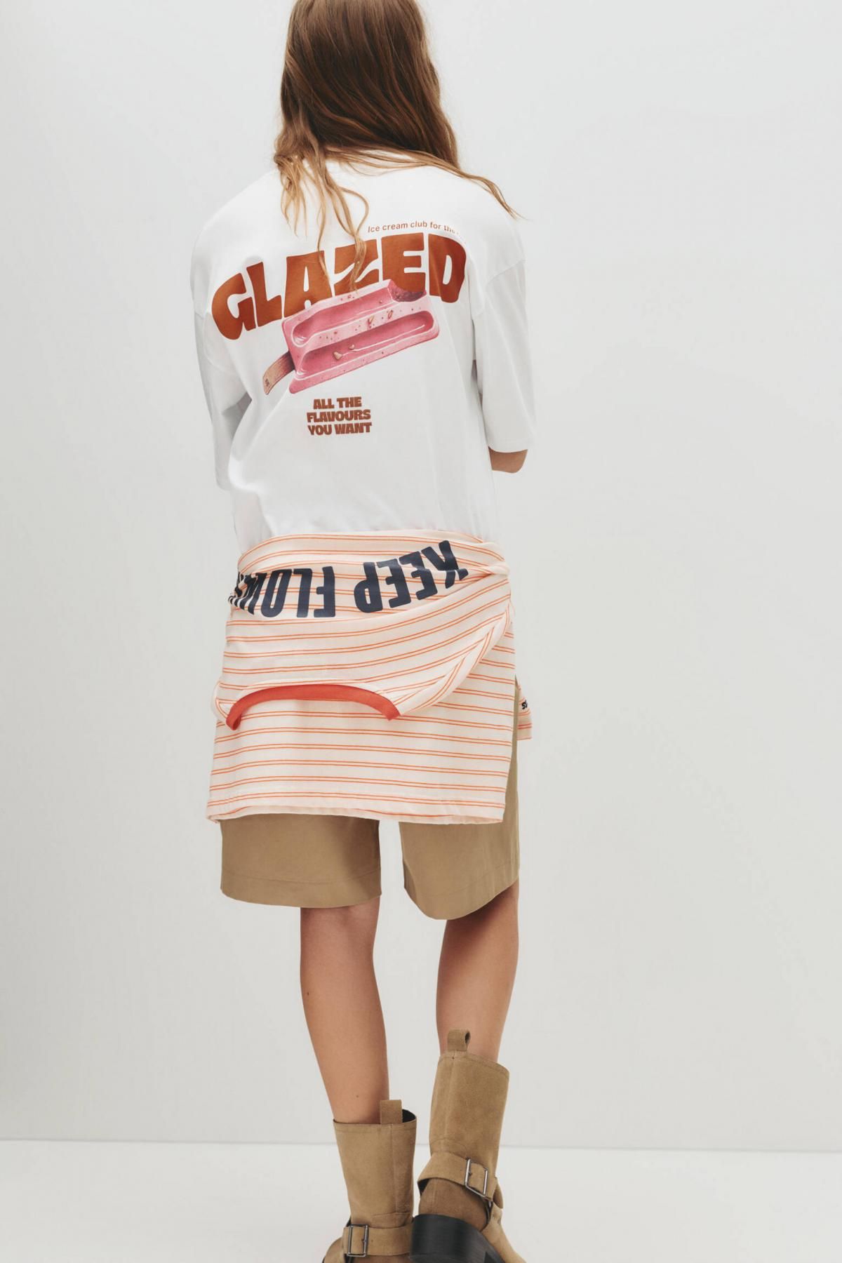 풀앤베어 오버핏 그래픽 아이스크림 반팔 티셔츠 7150/355 OFF WHITE - 상세 이미지 4