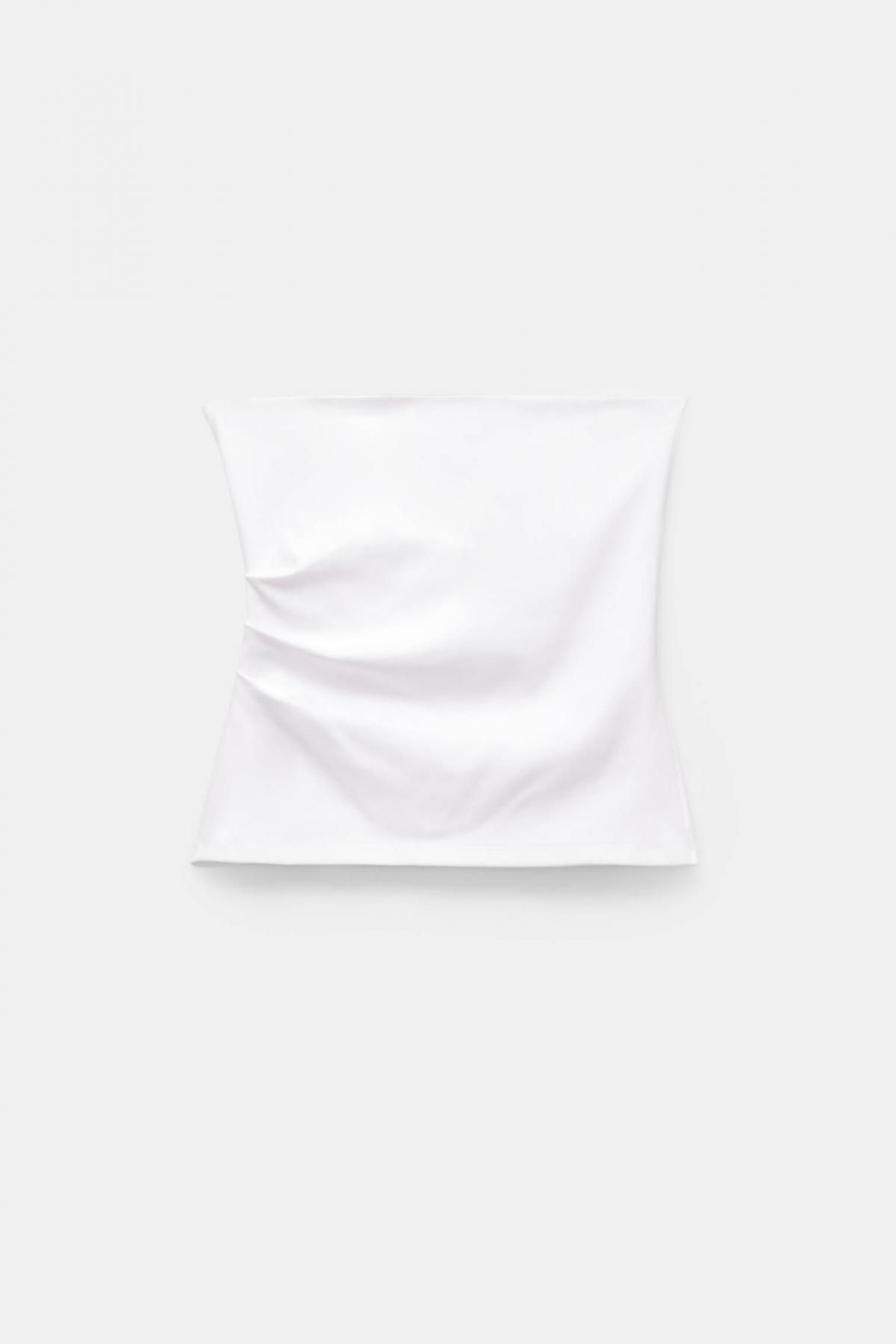 풀앤베어 스트레치 코튼 슬릿 오프숄더 탑 3239/305 WHITE - 메인 이미지