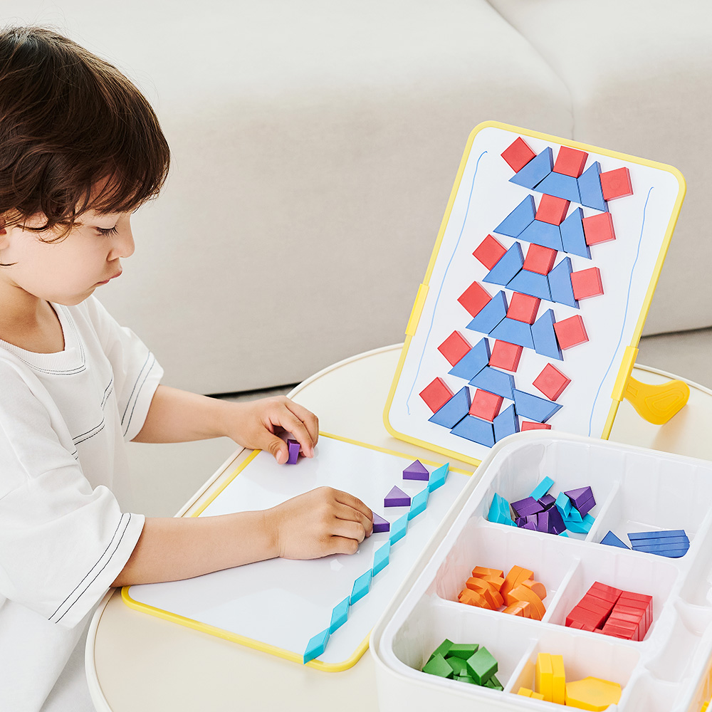 아띠래빗 자석 칠교 놀이 자석블럭 유아 장난감 놀이판 2P 퍼즐 128PCS