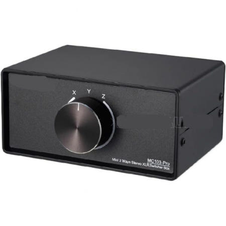 [해외]미니 3방향 오디오 기계식 스위처 XLR 밸런스 패시브 셀렉터 스테레오 1(3) 입력 3(1) 출력 스플리터 박스(1-IN-3-OUT)