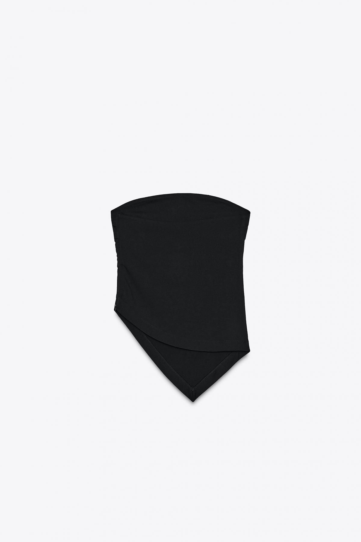 자라 블랙 언밸런스 오프숄더 탑 2335/630 BLACK - 상세 이미지 4