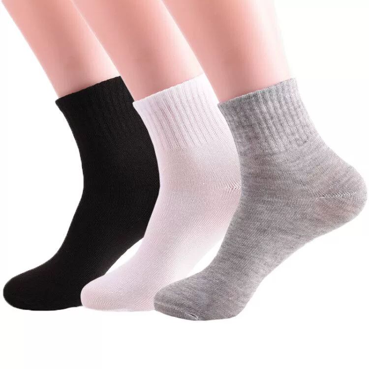 여행용 남성 단목 중목 땀흡수 일회용 양말 놀이터 중간 양말 화이트 - 상품 이미지