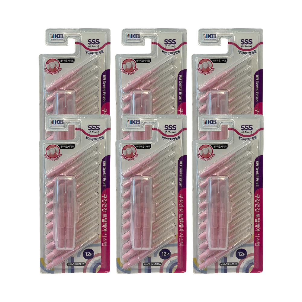 KB 케이비 치간칫솔 I자형 SSS(0.7mm), 12개입, 6개 - 상품 이미지