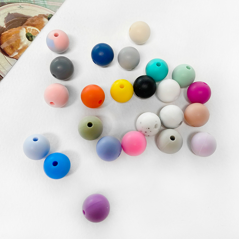 (1p) 12mm 실리콘 구슬 비즈 치발기 홀더 쪽쪽이 클립 유모차 모빌 재료 이미지 6