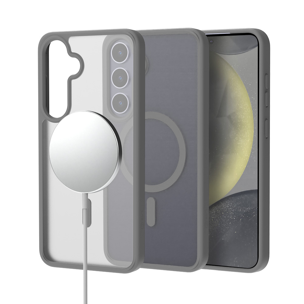 랩씨 맥세이프 마그넷 케이스 지문방지 강력한 자력 매트그레이, 갤럭시S24-S25 공용