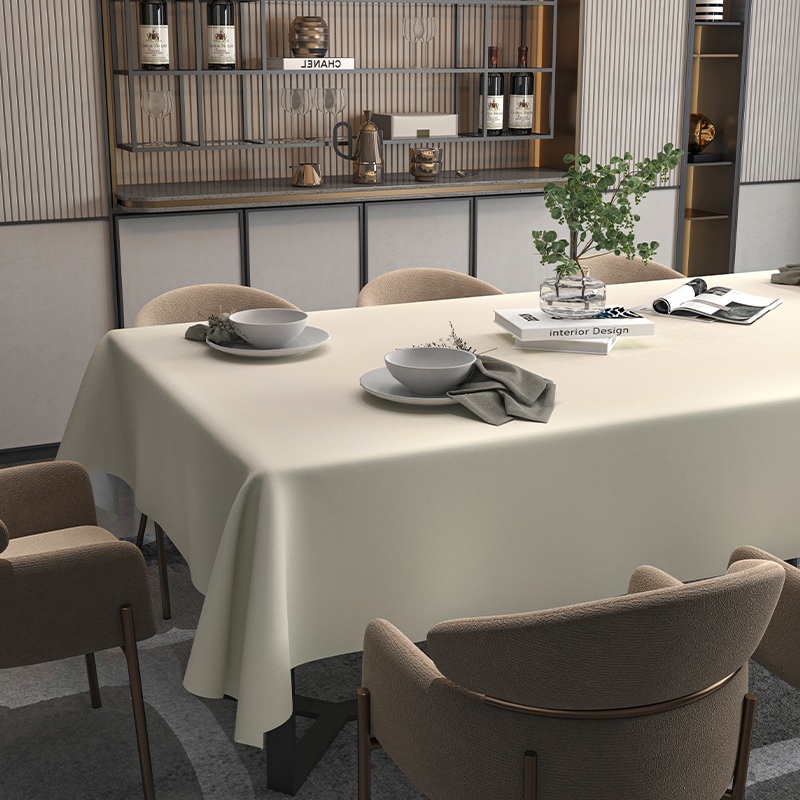 벨벳 방수 테이블보 고급 가죽 식탁보 인테리어 북유럽 식탁커버 유백색-주황색 140x180cm (1.2-1.3m) - 상세 이미지 2
