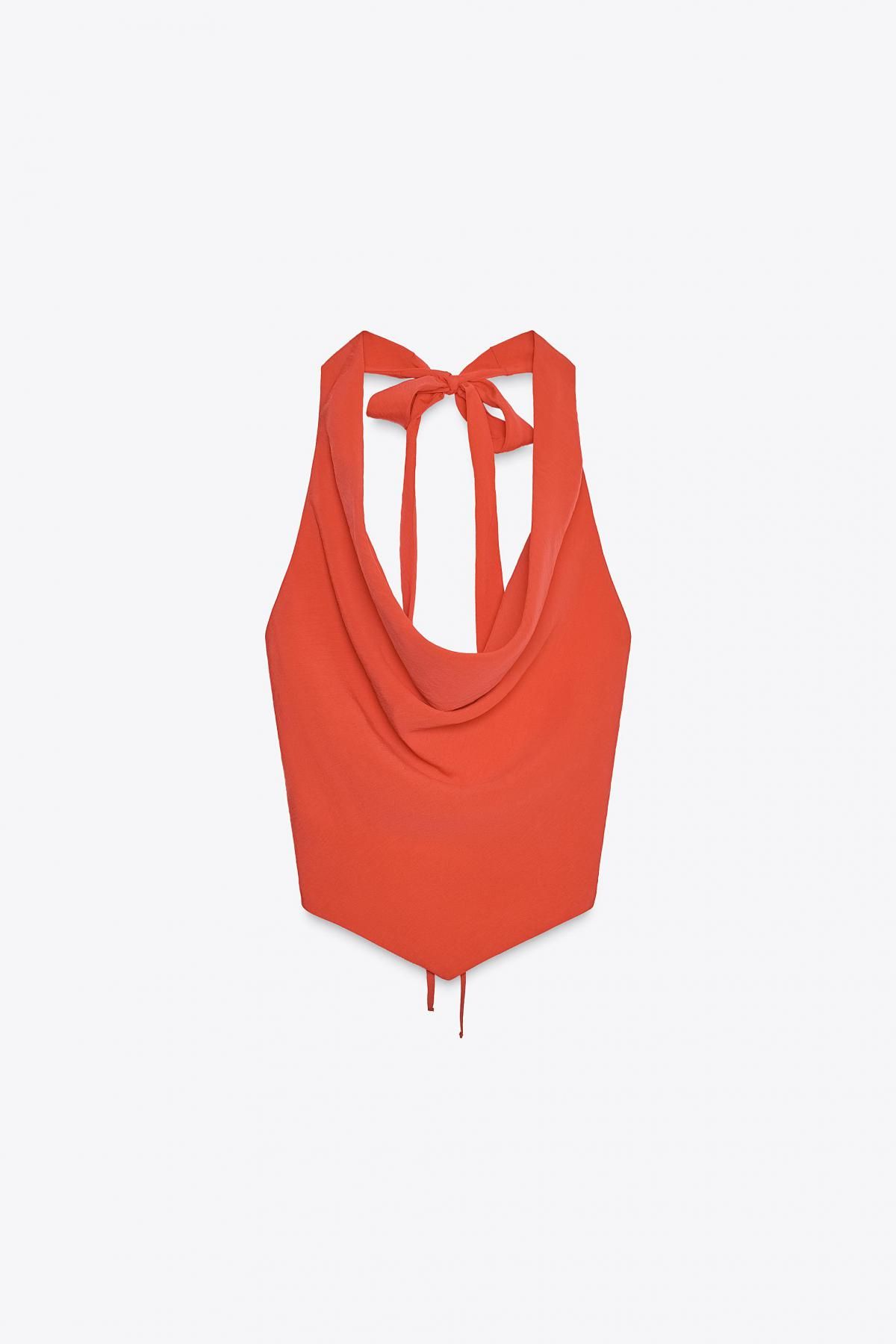 자라 드레이프 민소매 홀터넥 탑 4661/170 RED / CORAL - 메인 이미지